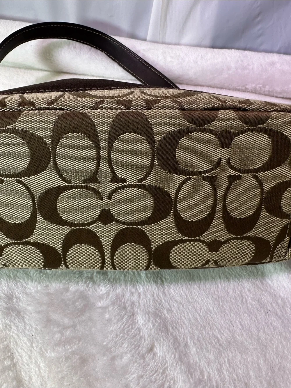 Coach Signature Canvas Shoulder Bag in Brown